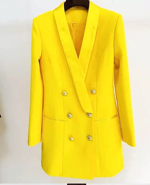 Noelle Yellow Blazer Dress