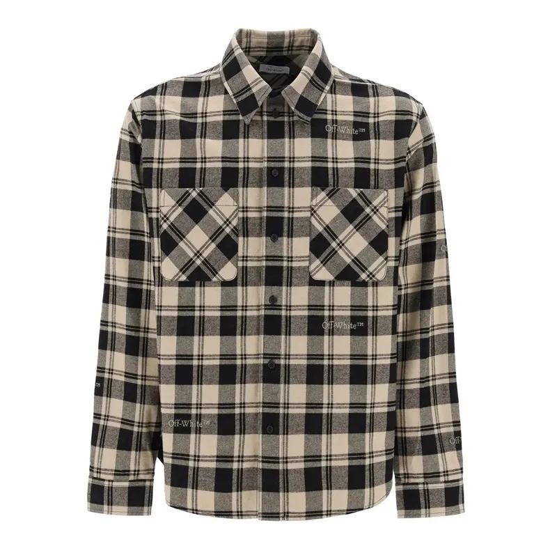 Off-White  |Other Plaid Patterns Street Style Long Sleeves Cotton Shirts