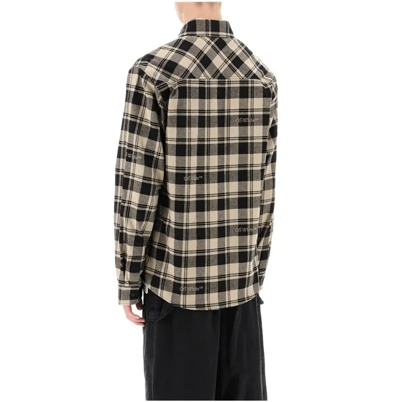 Off-White  |Other Plaid Patterns Street Style Long Sleeves Cotton Shirts