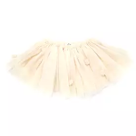 oh baby! Tulle Pom Pom Frill Tutu Skirt - Cream