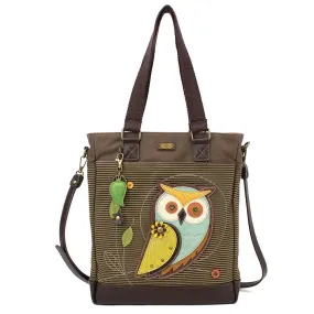 Owl A Work Tote in Olive Stripe