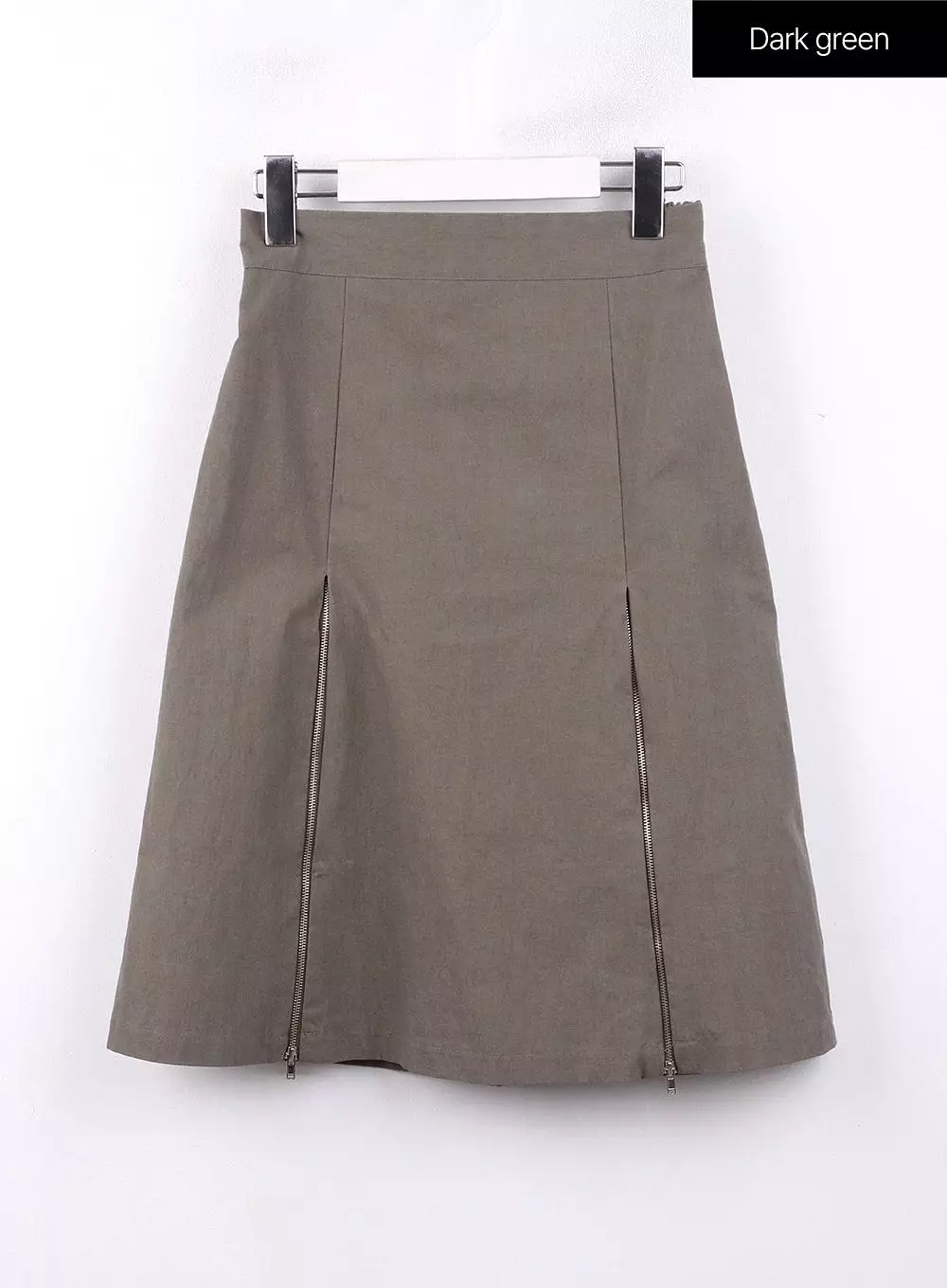 Pleated Zip Up Mid Skirt CJ419