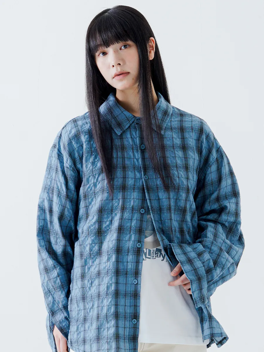 PUNCHLINE  |[ PUNCHLINE]★24SS★RIPPLE CHECK SHIRTS