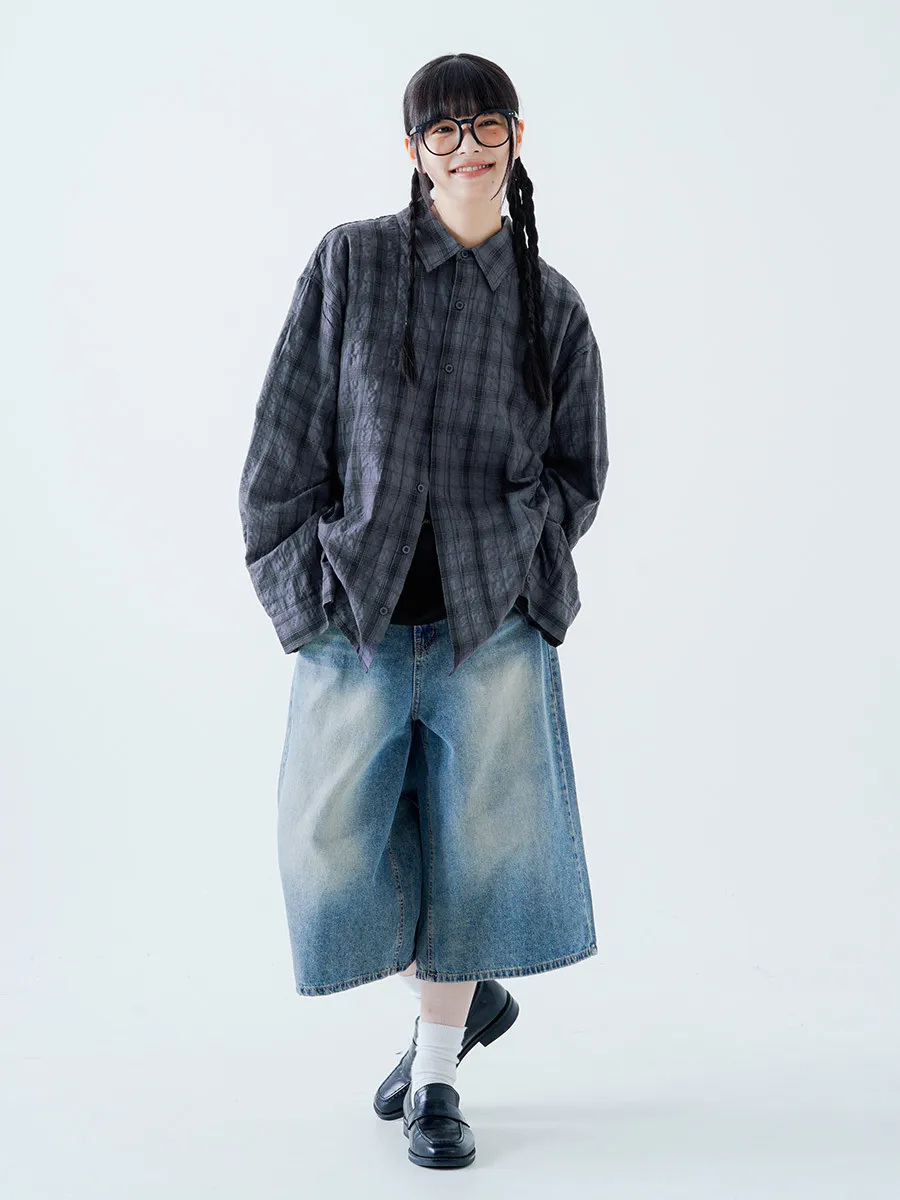 PUNCHLINE  |[ PUNCHLINE]★24SS★RIPPLE CHECK SHIRTS