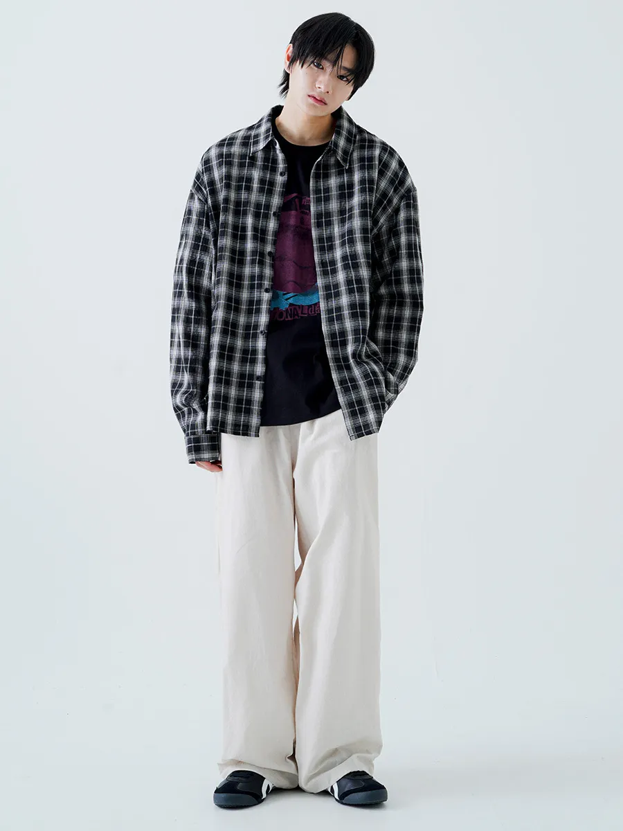 PUNCHLINE  |[ PUNCHLINE]★24SS★RIPPLE CHECK SHIRTS