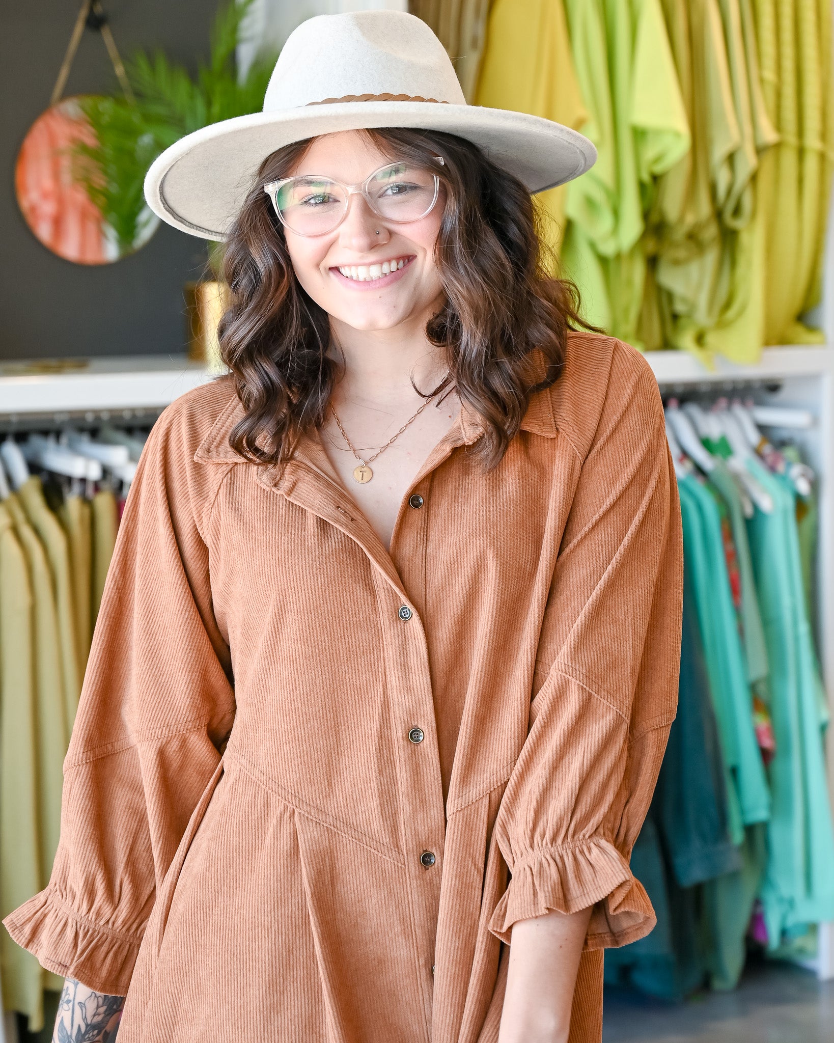 S-2X Austin Corduroy Shirt Dress