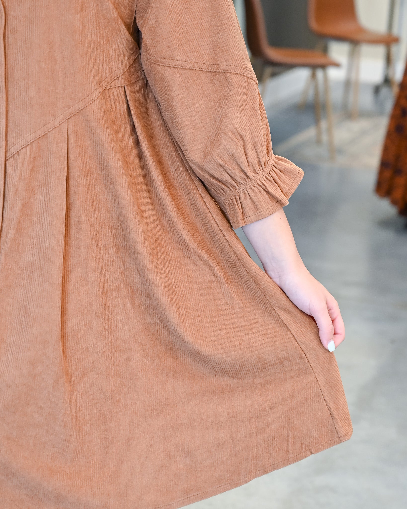 S-2X Austin Corduroy Shirt Dress