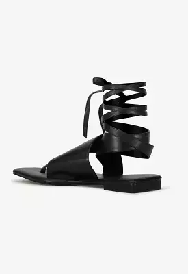 Slanted Strap Gladiator Sandals