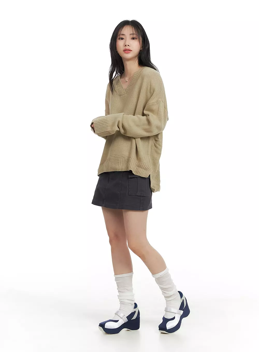 Solid Cargo Mini Skirt OM408