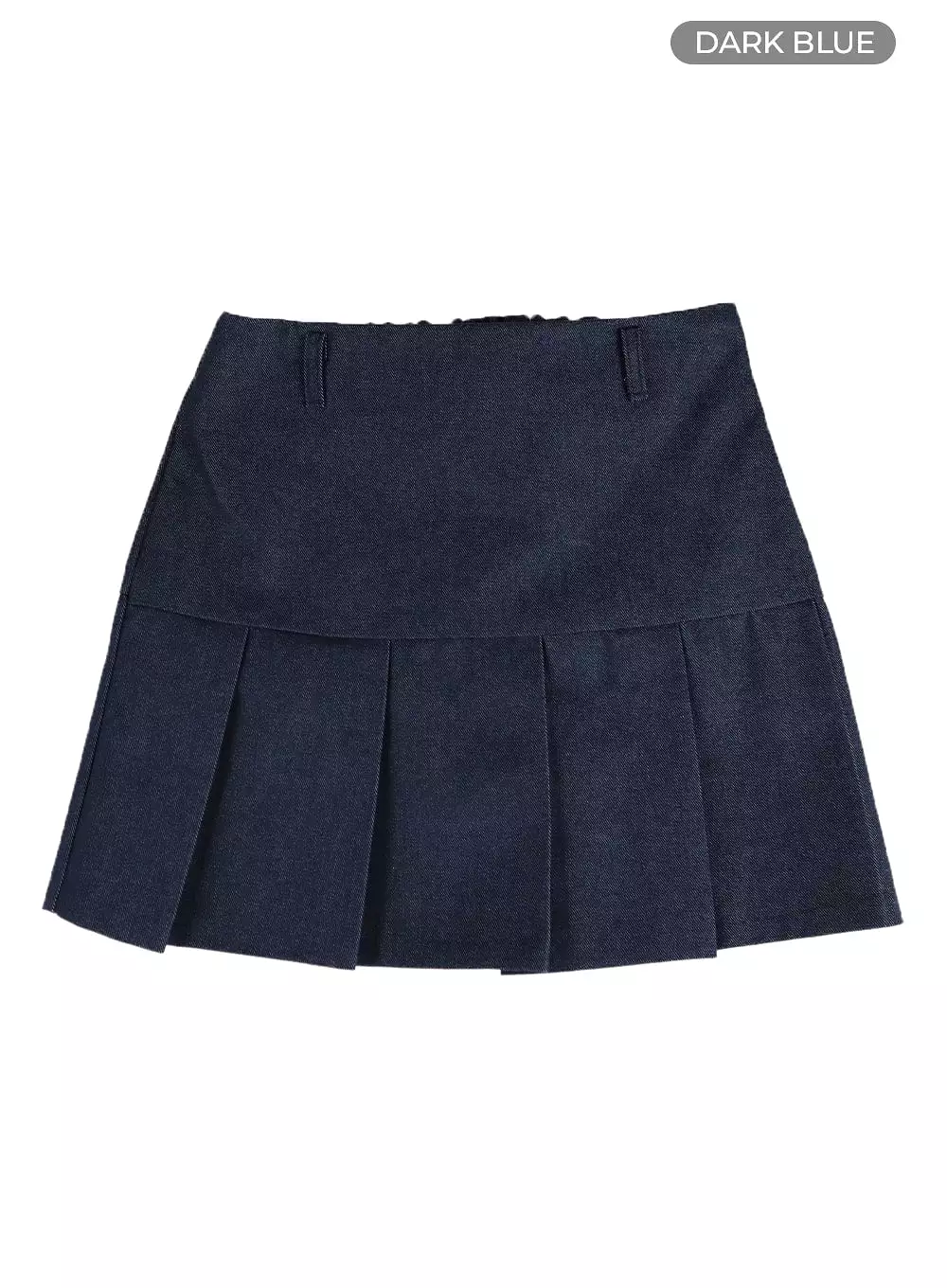 Solid Pleated Cotton Mini Skirt IM406