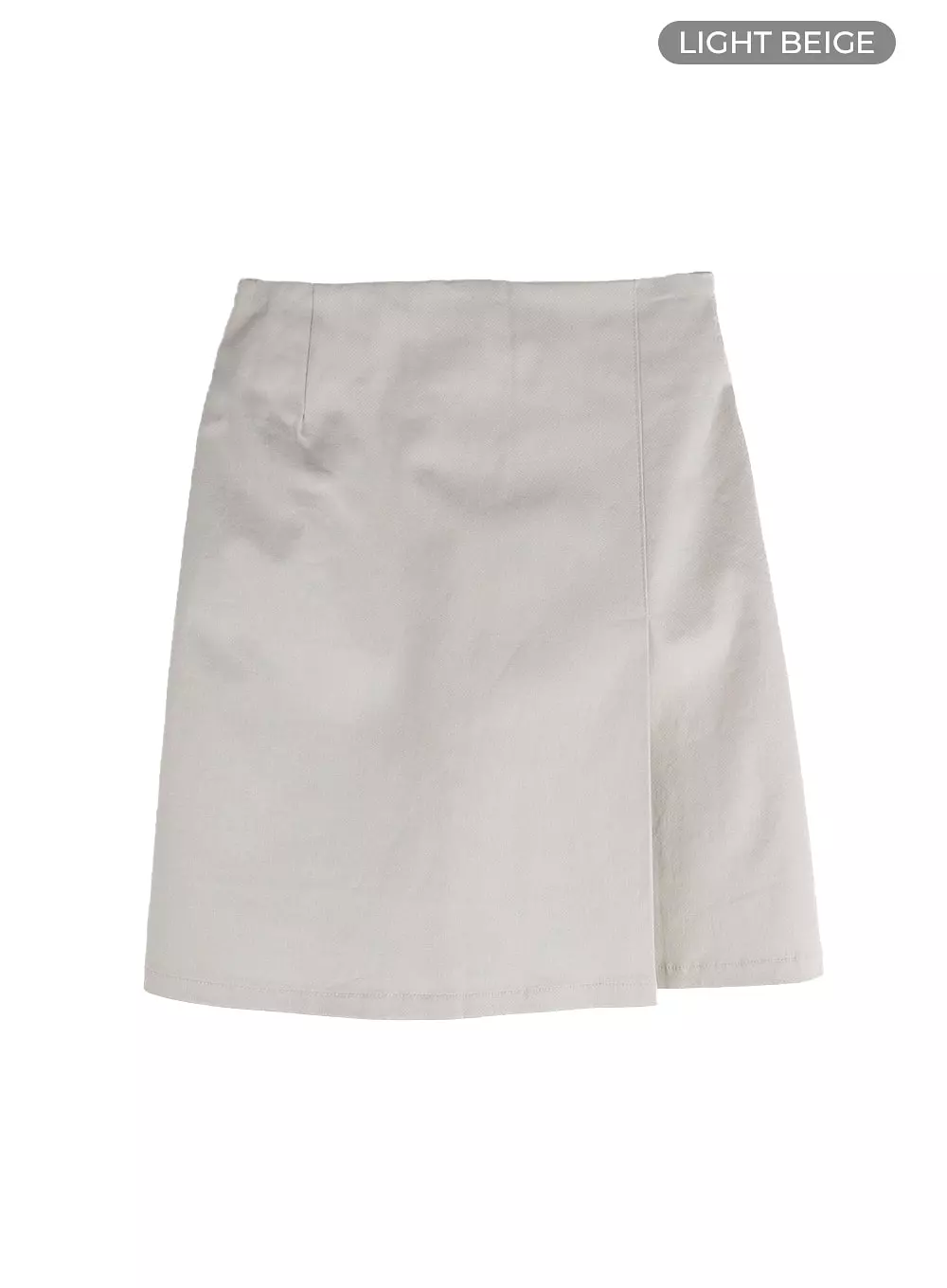 Solid Wrap Cotton Mini Skirt IM406