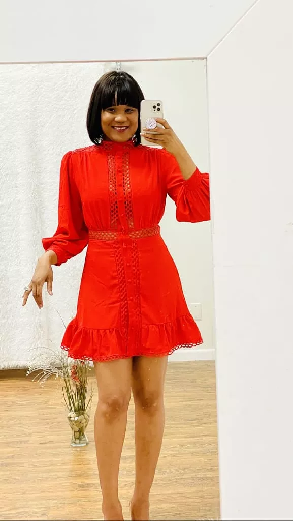 Steph long sleeves midi dress