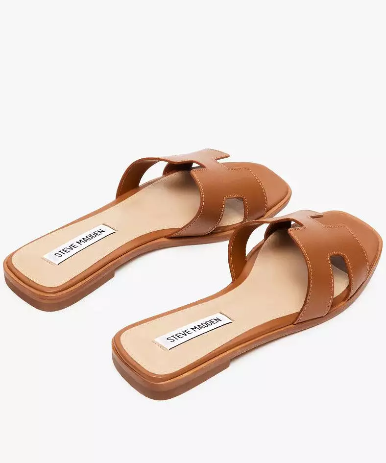 Steve Madden Hadyn Slide Sandal - Cognac Leather