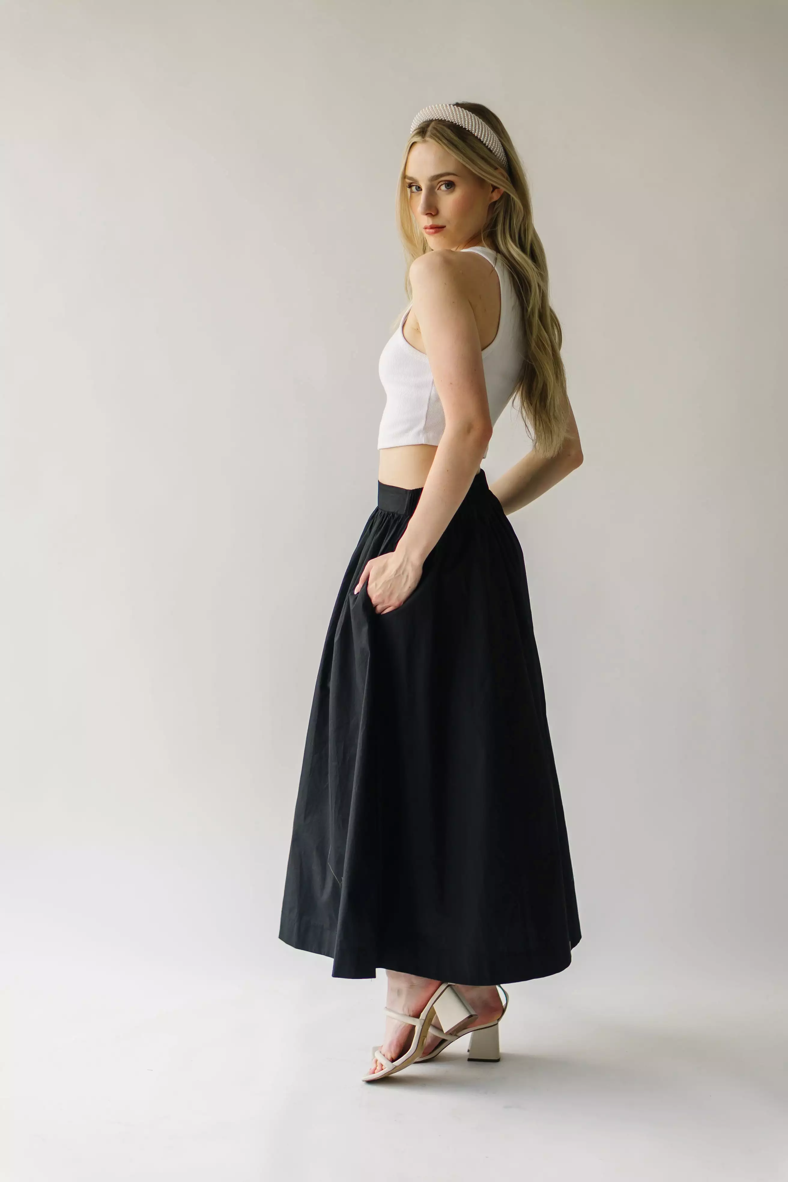 The Jolynn Flare Maxi Skirt in Black