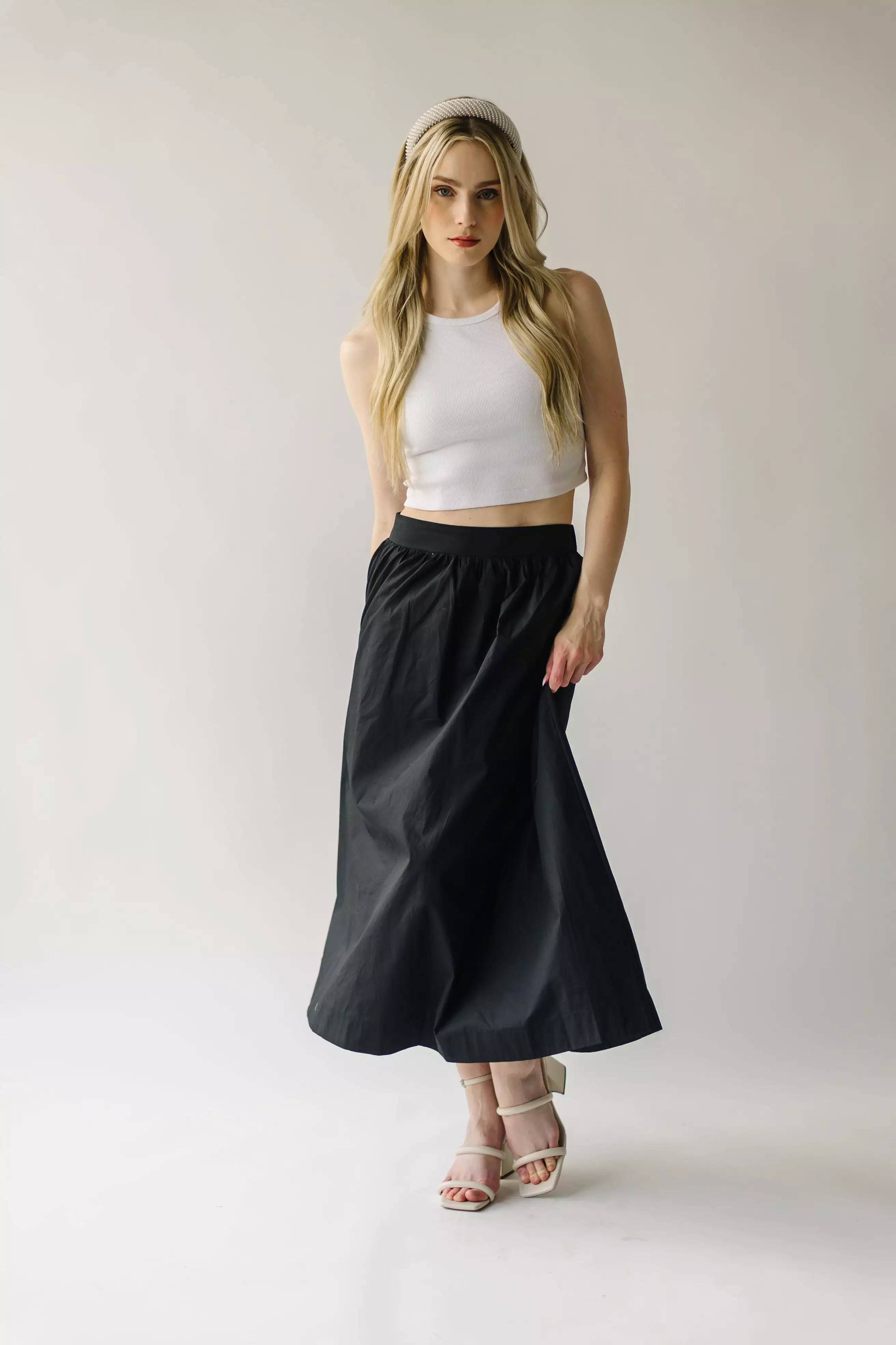 The Jolynn Flare Maxi Skirt in Black