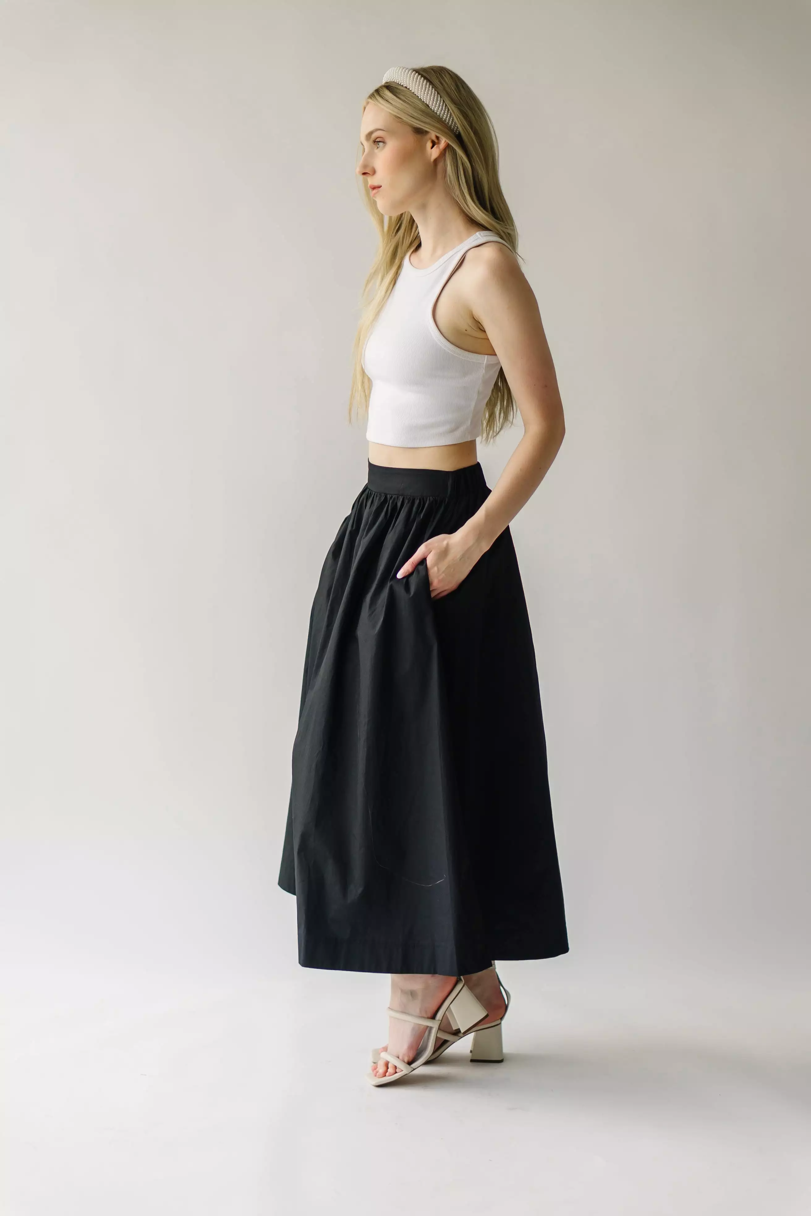 The Jolynn Flare Maxi Skirt in Black