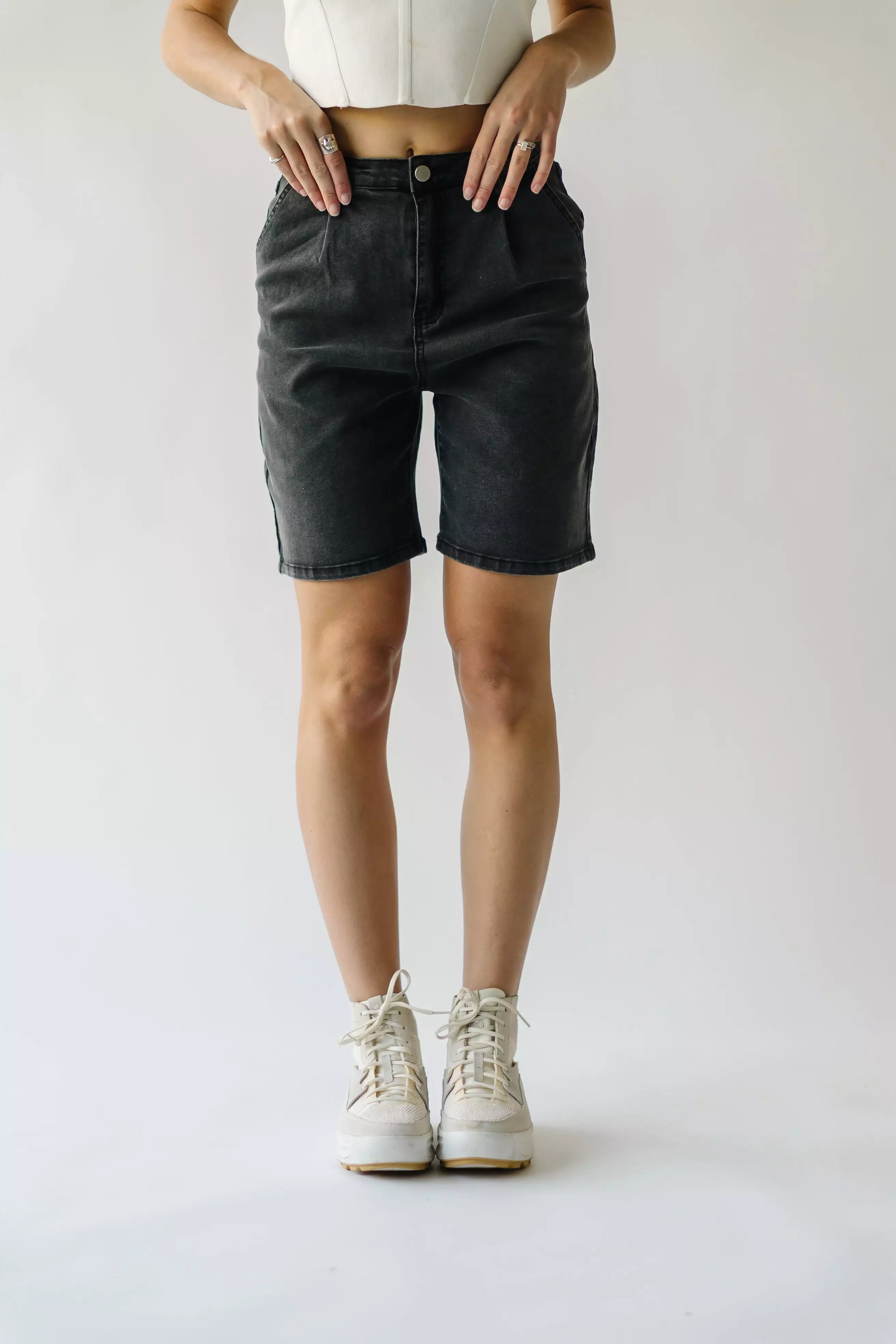 The Tulsa High Rise Bermuda Short in Black