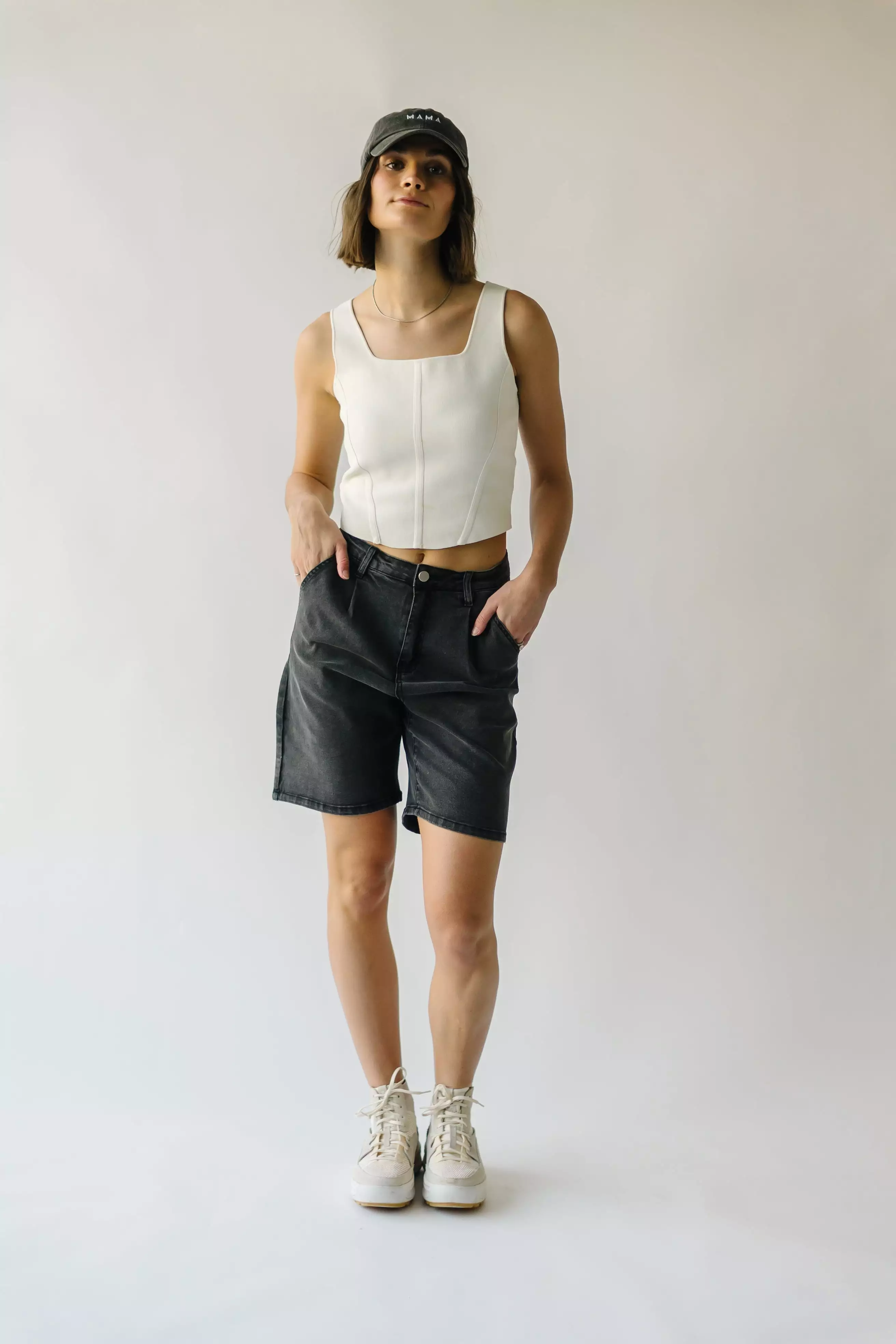 The Tulsa High Rise Bermuda Short in Black