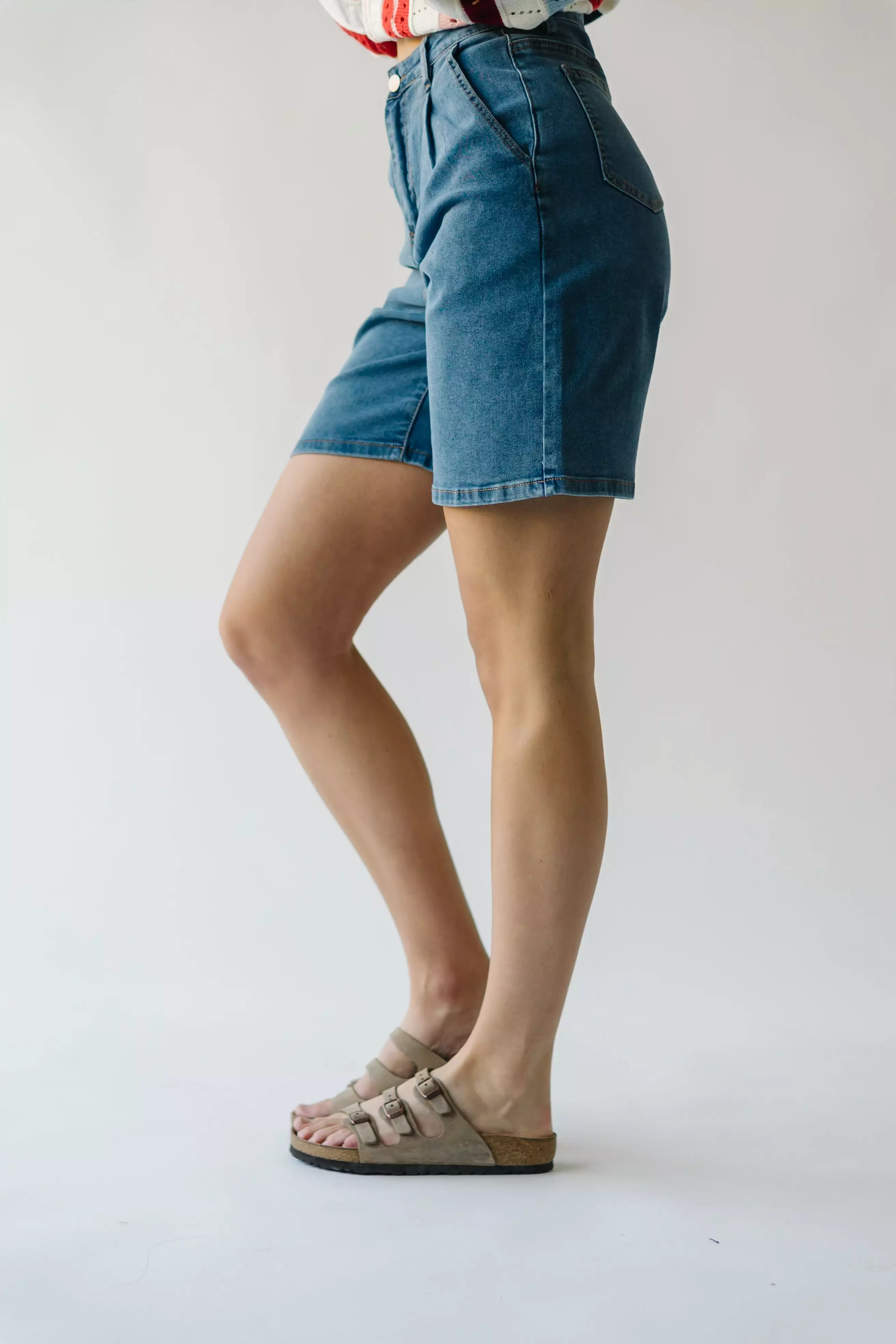 The Tulsa High Rise Bermuda Short in Denim Blue