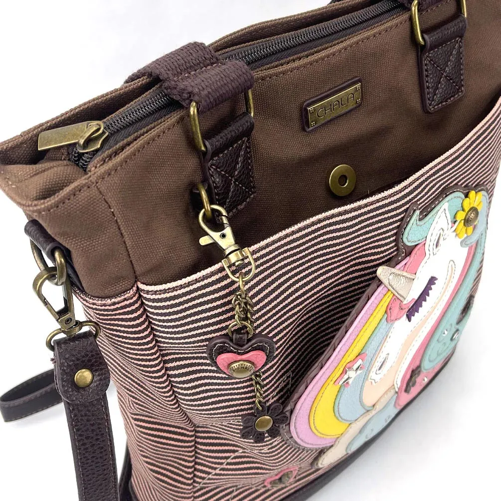 Unicorn Work Tote in Pink Stripe