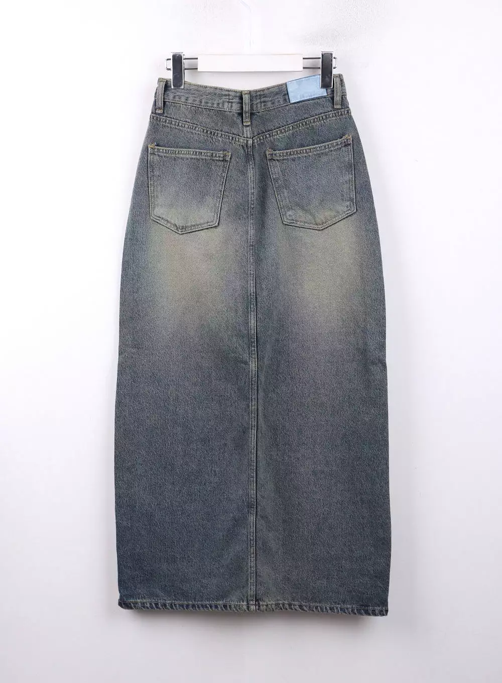 Washed Denim Maxi Skirt CJ422