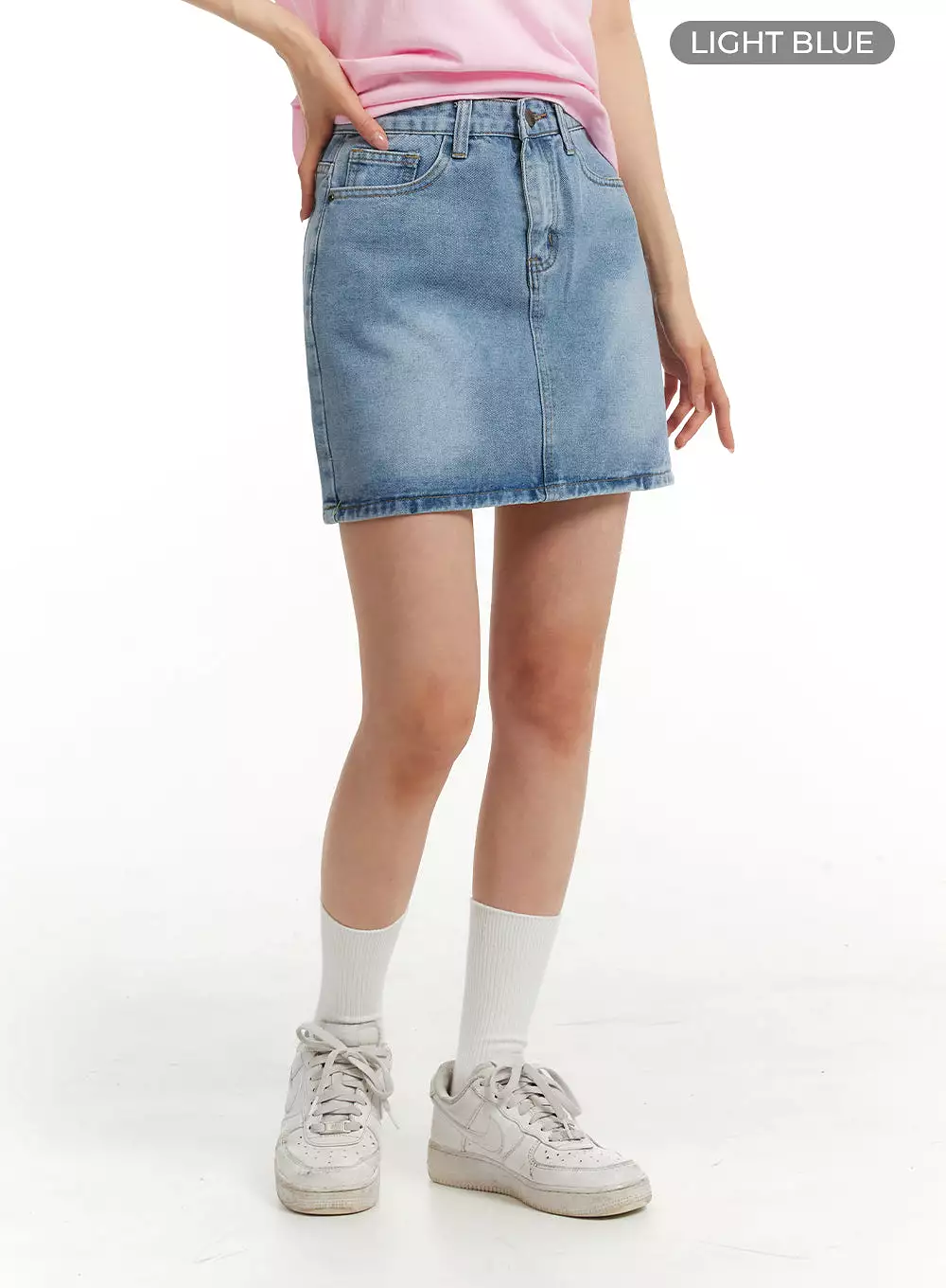 Washed Denim Mini Skirt OM405