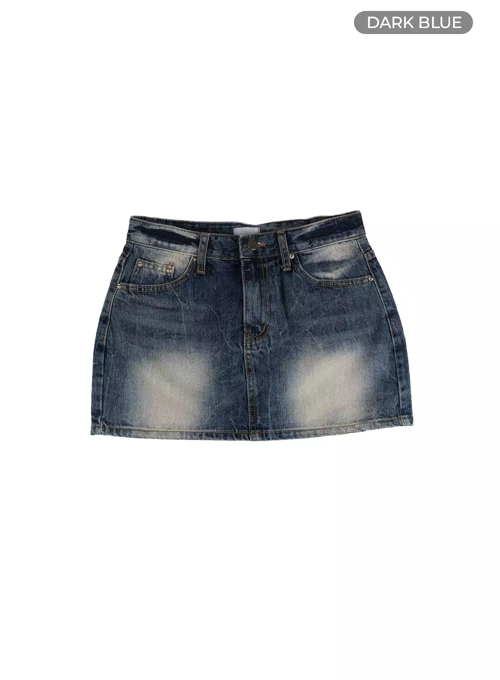 Washed Low Rise Mini Denim Skirt IM405