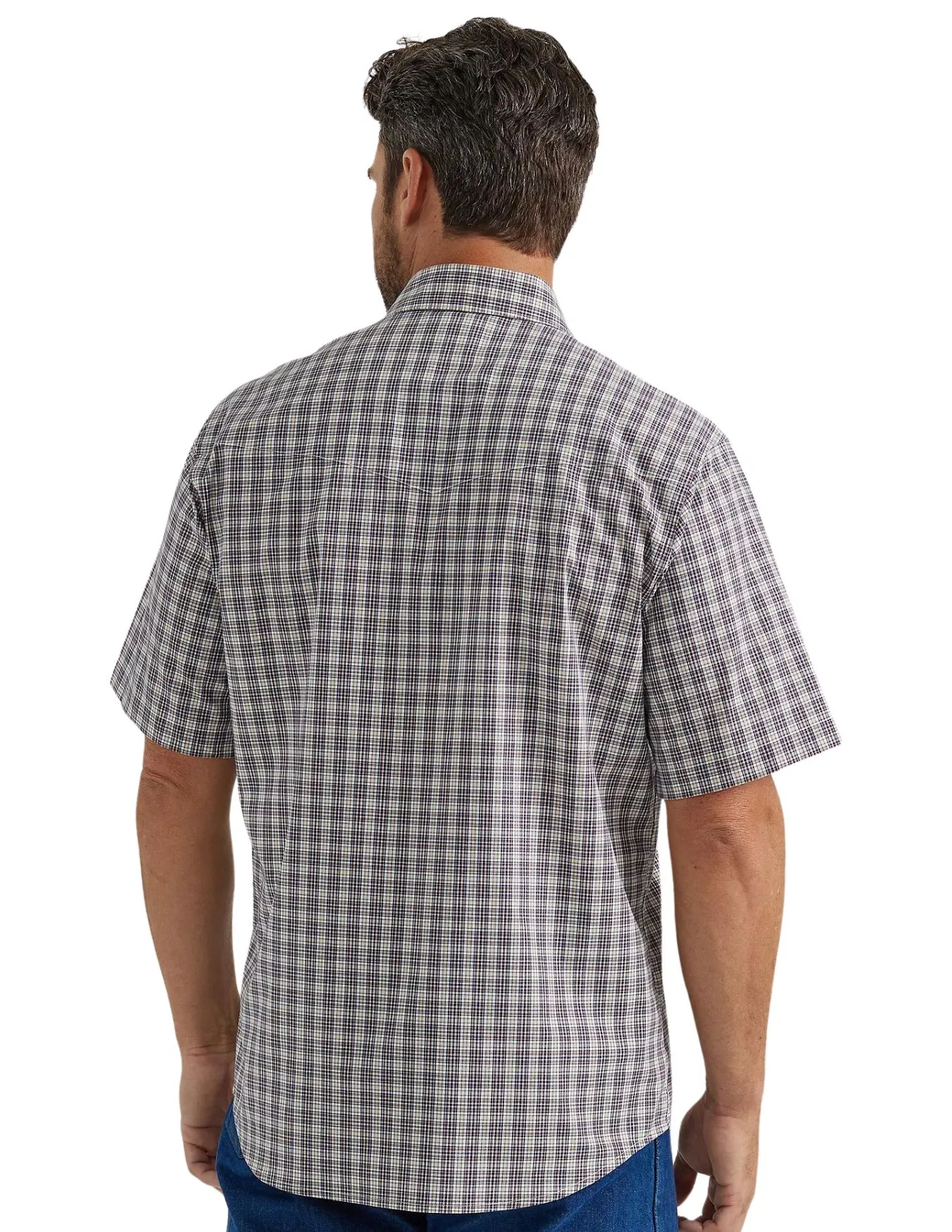 Wrangler Mens Plum Plaid Short Sleeve Shirt